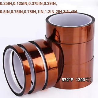 5 Pieces of Heat Resistant Transfer Tape for Sublimation - Leaves No-Mark or Residue, Strong Adhesive Kapton Tape Perfect for Heat Press, 3D Printer