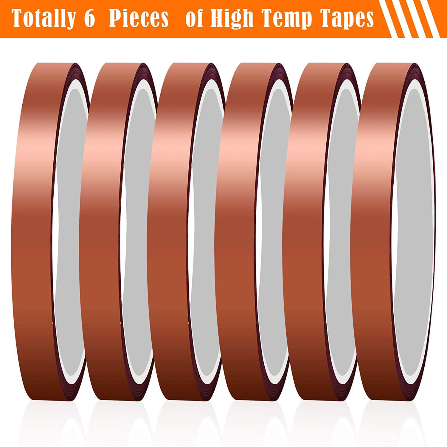 Heat Tape for Heat Press, 6 Packs Heat Transfer Tape Heat Resistant High  Temperature Tape for Sublimation on Coffee Mugs, HTV Craft on T-Shirt  Fabrics