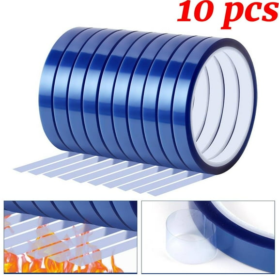 Heat Tape for Sublimation, 10 Rolls Sublimation Heat Resistant Tape, 10mm × 30m (98ft) Heat Transfer Tape Sublimation Heat Tape for Press Electronic Soldering Insulation, No Residue