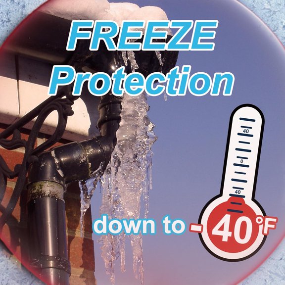 Heat Tape for Water Pipes with Thermostat 60FT, Freeze Protection Self-Regulating Heat Trace Cable for Metal, Plastic Home Pipes, Roof and RV, 110-120V