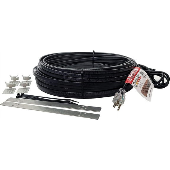 Heat Trace Cable for Gutters - 10 Feet, 0.75 Amps, 90 Watts, 120V Self Regulating Gutter Heat Cable for Metal Roof, Heated Gutter Cables, Ice Dam Melt Tape, Snow Cables, Roof Ice Melt System