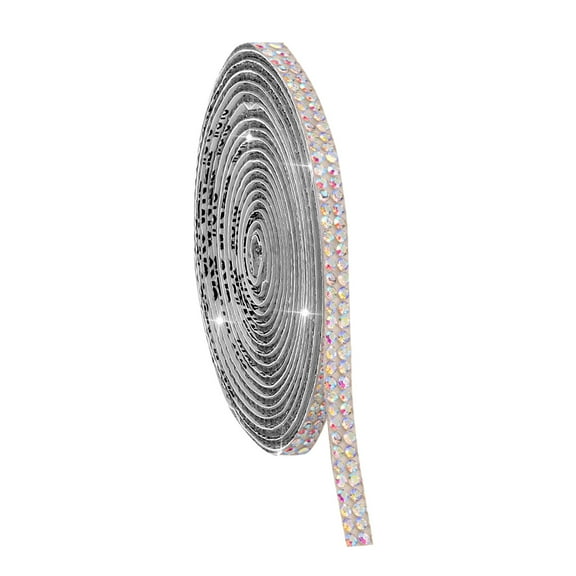 Heat Transfer Decorative Glitter Rhinestone Ribbon Roll for DIY Projects and Wall Stickers Resin Self Ribbon for Crafting Scrapbooking and Home Decor, 0.45 cm, Silver D