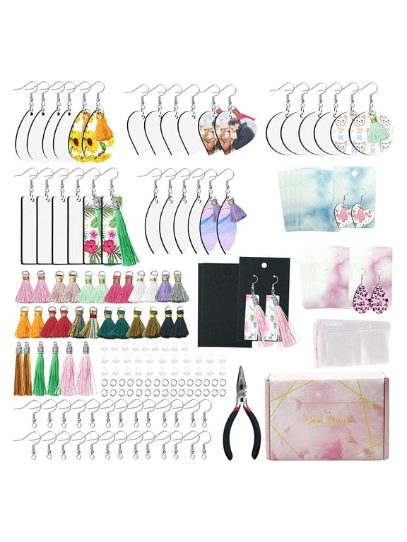 Heat Transfer Earrings Sublimation Blank Earrings with Ear Hooks Jump Rings