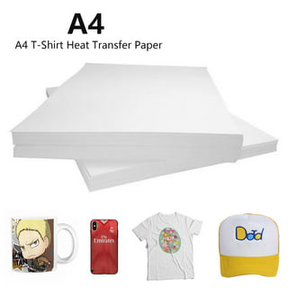 Heat Transfer Paper 100 Sheet A4 Transfer Paper Printable Paper Inkjet  Printer Paper for T-Shirts Light Fabrics,White