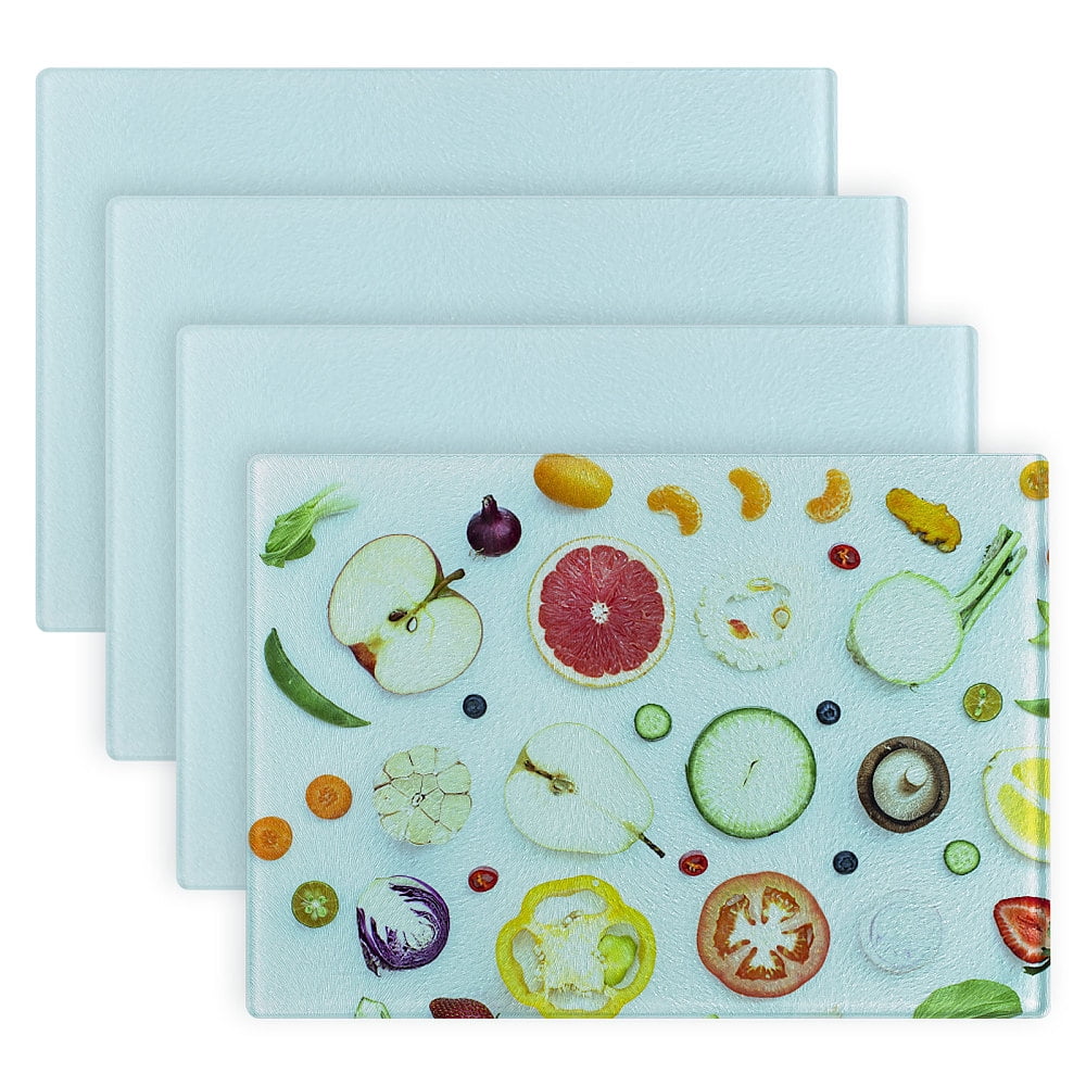 Heat Transfer Tempered Glass Cutting Board Rectangle Light Cyan 280x200x4mm for DIY