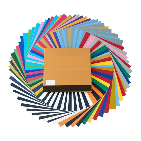 Heat Transfer Vinyl 80 Pack, 12x12in HTV Iron On Vinyl Bundle, Assorted Colors, Easy Weed, for T-shirts, Cutting Machines, DIY Crafts