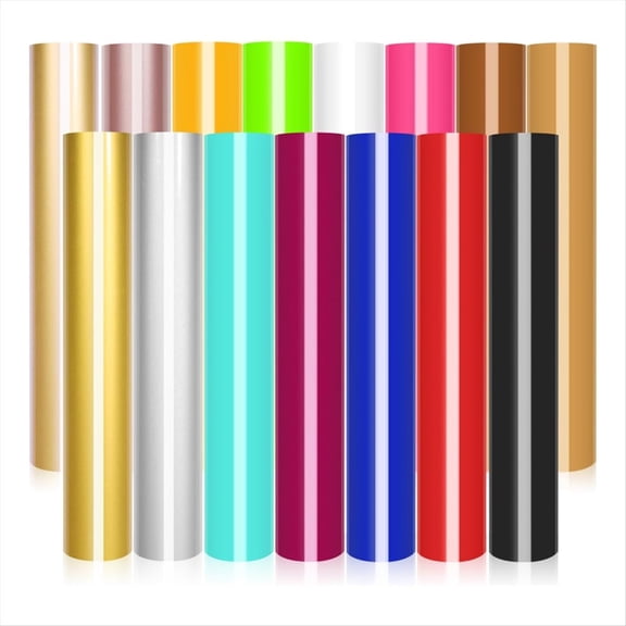 Heat Transfer Vinyl Bundle - 12 X 12inch Iron on Vinyl for T-Shirt, HTV Vinyl Compatible with Heat Craft Cutters