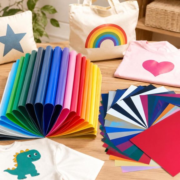 Heat Transfer Vinyl, HTV Iron on Vinyl Bundle, 30 Pack, 12 X 12 in, Multicolor