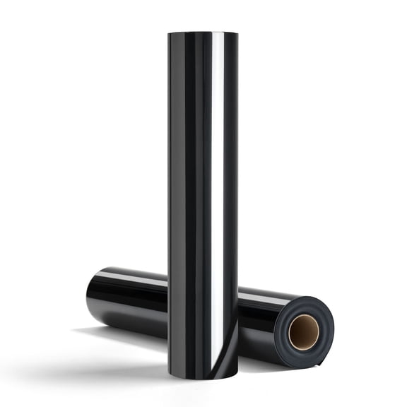 Heat Transfer Vinyl HTV Iron on Vinyl Roll 12 in x 25 ft Glossy Black,