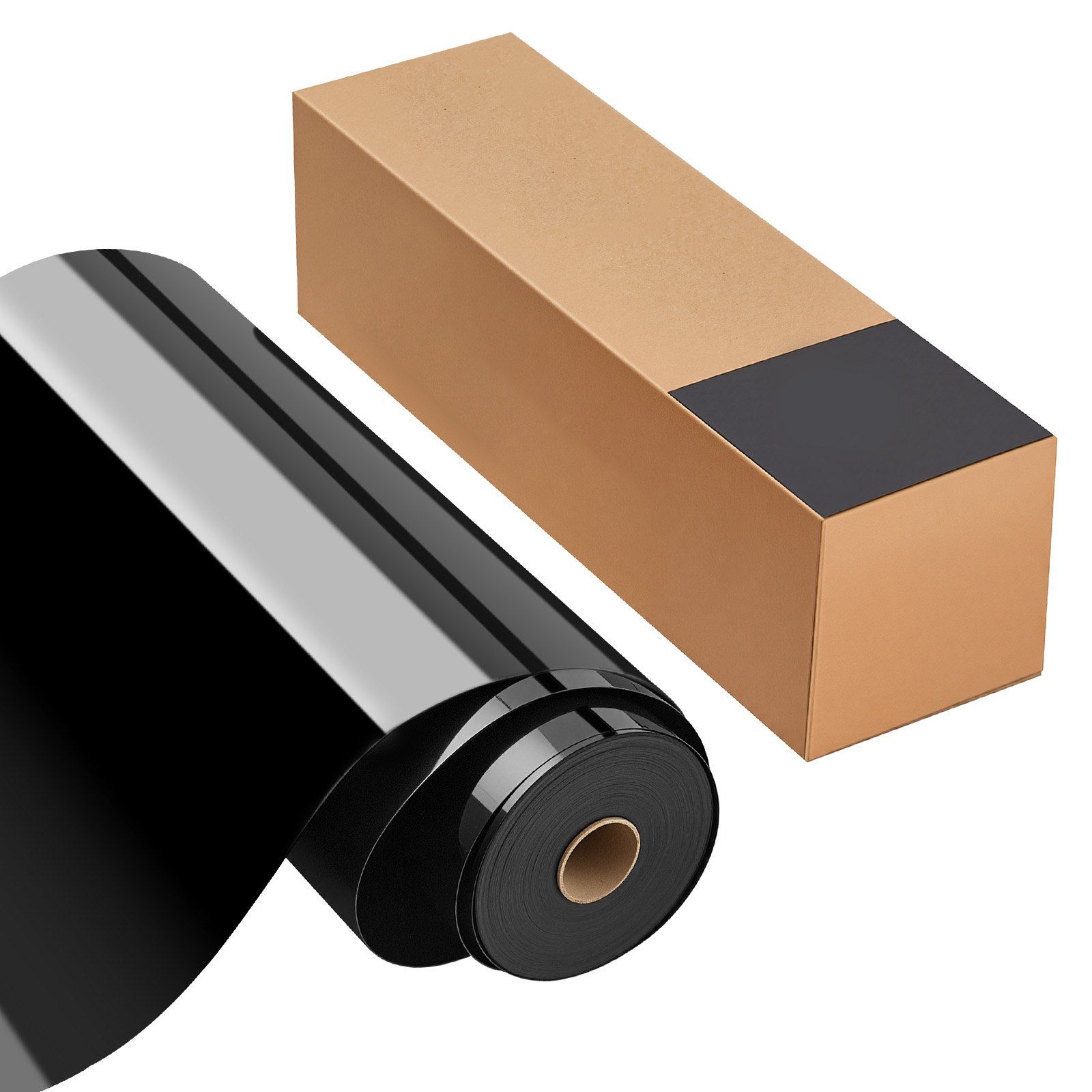 Glossy Black Heat Transfer Vinyl Roll 12in x 70ft Iron On HTV for T Shirts Pillows Hats Strong Adhesion Easy Cut Weed Compatible with Cutting Machines