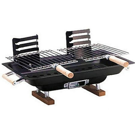 Heat Wave Heat Packs 30002 10'' x 17'' Charcoal Tabletop Charcoal Grill, ?Durable and 130 SQIN Cooking Surface