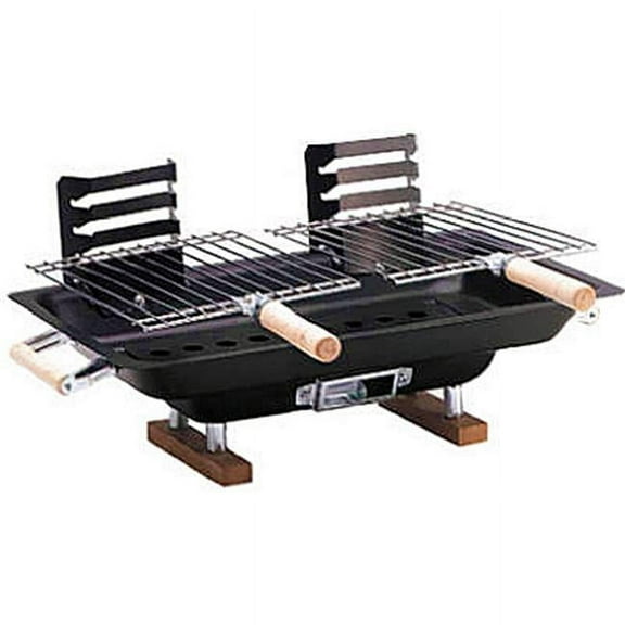 Heat Wave Heat Packs 30002 10'' x 17'' Charcoal Tabletop Charcoal Grill, Durable and 130 SQIN Cooking Surface