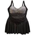 thumbnail image 1 of Heat Women's Plus Size Shirred Swimdress Swimsuit, 1 of 2