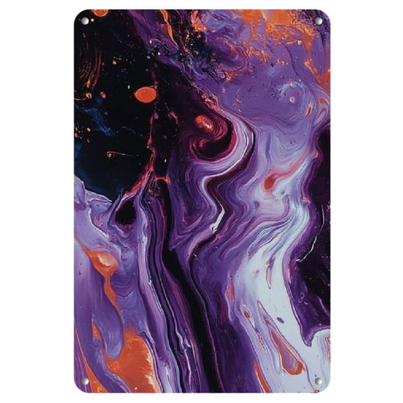 Heat of Darkness" Abstract Iron Wall Art - 8x12 inch Metal Painting for Home, Office, Bar Decor