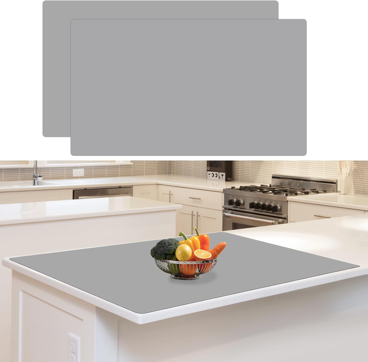 Inglocoh 2-Pack Extra Thick Silicone Counter Mats - 24”x16” Large Heat ...