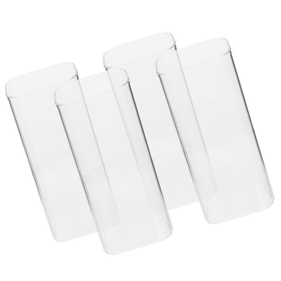 Heat-resistant Glass 4 Pcs Drinking Tool Beer Glasses Water Mug Square Stackable