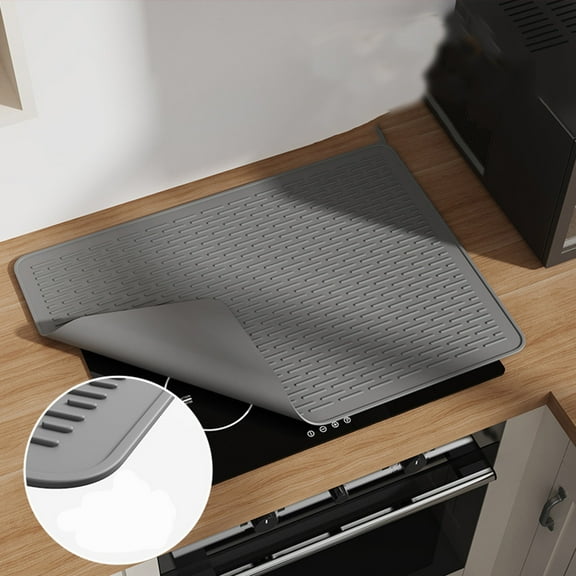 Heat-resistant Mat, Heat Resistant Mat for Air Fryer, Fireproof Silicone Mats for Kitchen Worktops, Worktop Protection, Non-Slip and Waterproof (Black, 27.55*19.68In)