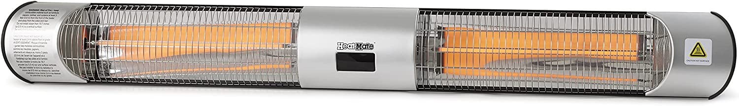 HeatMate Silver Electric Graphite Outdoor Patio Heater with Remote