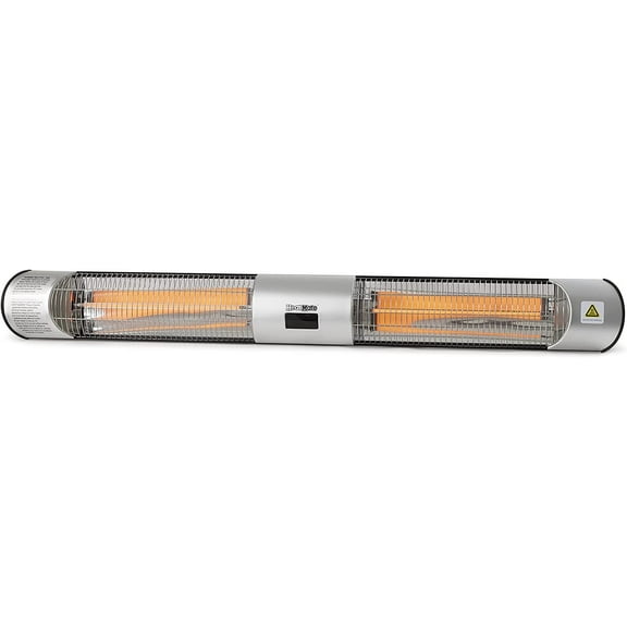 HeatMate HME-GD15 Electric Graphite Outdoor Deck Patio Tripod or Wall Mount Heater with Remote Control and Thermostat, Silver, 45 x 5 x 3