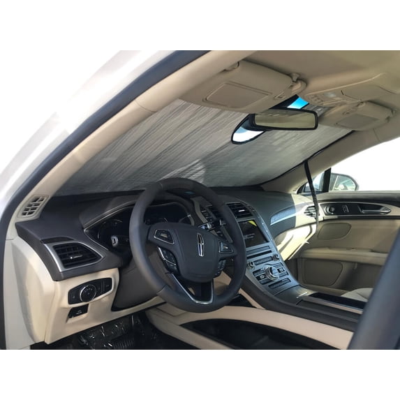 HeatShield, The Original Windshield Sun Shade, Custom-Fit for Lincoln MKZ Sedan w/ Sensor 2013, 2014, 2015, 2016, 2017, 2018, 2019, 2020, Silver Series
