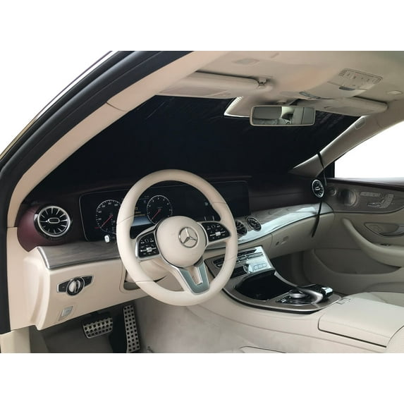HeatShield, The Original Windshield Sun Shade, Custom-Fit for Mercedes-Benz E450 Convertible w/ Exterior Lighting Package but no Driver Assistance Package 2019, 2020, 2021, Silver Series