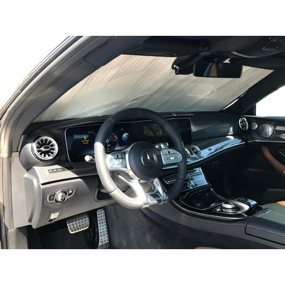 HeatShield, The Original Windshield Sun Shade, Custom-Fit for Mercedes-Benz E53 AMG Coupe w/ Driver Assistance Package 2019, 2020, 2021, Silver Series