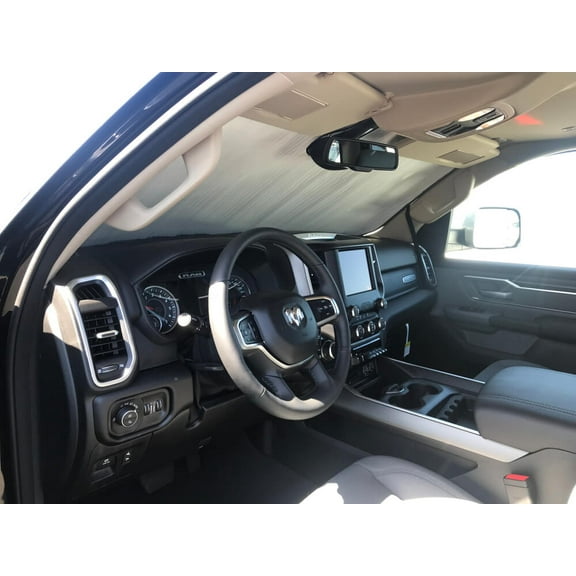 HeatShield, The Original Windshield Sun Shade, Custom-Fit for Ram 2500 Truck (Crew Cab) w/o Advanced Safety Group Package 2019, 2020, 2021, Silver Series