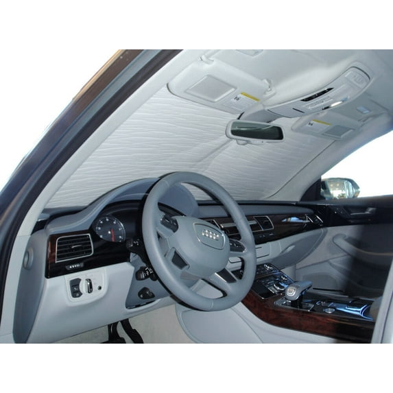 HeatShield, The Original Windshield Sun Shade, Custom-Fit for Audi A8 Quattro Sedan 2011, 2012, 2013, 2014, 2015, 2016, 2017, 2018, Silver Series