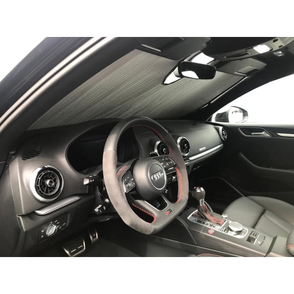 HeatShield, The Original Windshield Sun Shade, Custom-Fit for Audi RS3 Sedan 2018, 2019, 2020, Silver Series