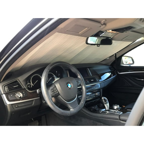 HeatShield, The Original Windshield Sun Shade, Custom-Fit for BMW 528i xDrive Sedan 2015, 2016, Silver Series