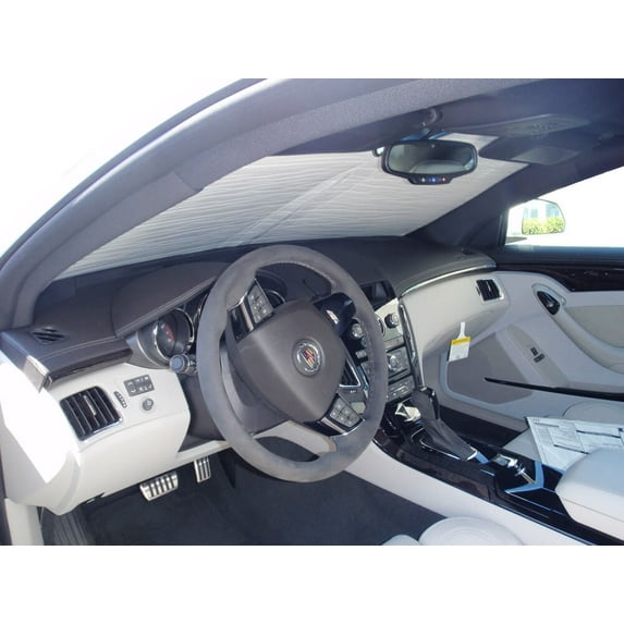 HeatShield, The Original Windshield Sun Shade, Custom-Fit for Cadillac CTS Coupe 2008, 2009, 2010, 2011, 2012, 2013, 2014, 2015, Silver Series