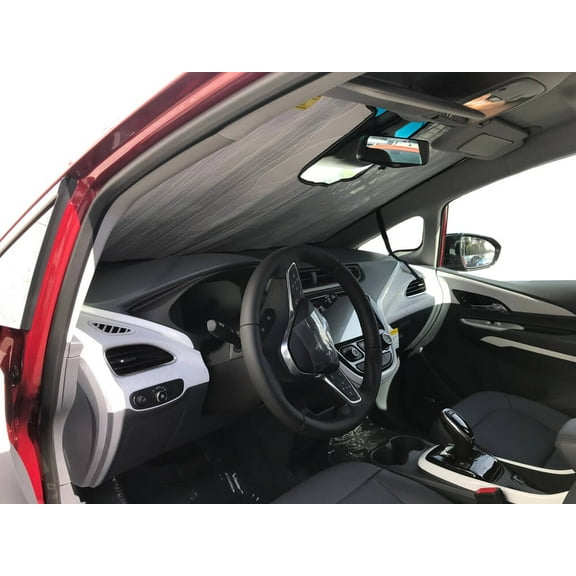 HeatShield, The Original Windshield Sun Shade, Custom-Fit for Chevrolet Bolt EV Hatchback (5D) w/ Sensor 2017, 2018, 2019, 2020, Silver Series