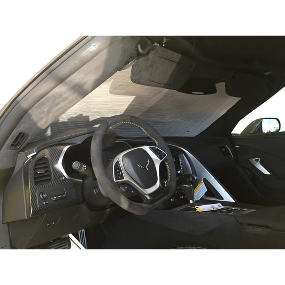 HeatShield, The Original Windshield Sun Shade, Custom-Fit for Chevrolet Corvette Convertible 2014, 2015, 2016, 2017, 2018, 2019, Silver Series