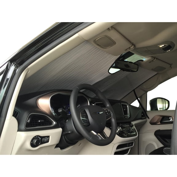 HeatShield, The Original Windshield Sun Shade, Custom-Fit for Chrysler Pacifica Minivan w/o Sensor 2017, 2018, 2019, 2020, 2021, Silver Series