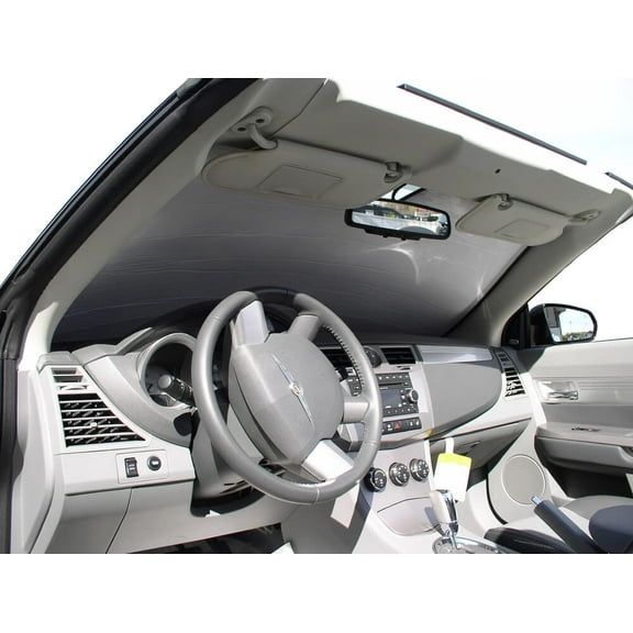 HeatShield, The Original Windshield Sun Shade, Custom-Fit for Chrysler Sebring Convertible 2007, 2008, 2009, 2010, Silver Series