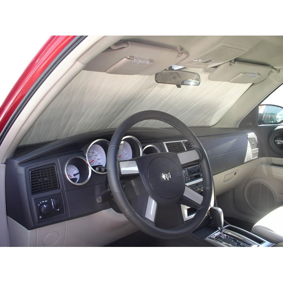 HeatShield, The Original Windshield Sun Shade, Custom-Fit for Dodge Magnum Wagon 2005, 2006, 2007, 2008, Silver Series
