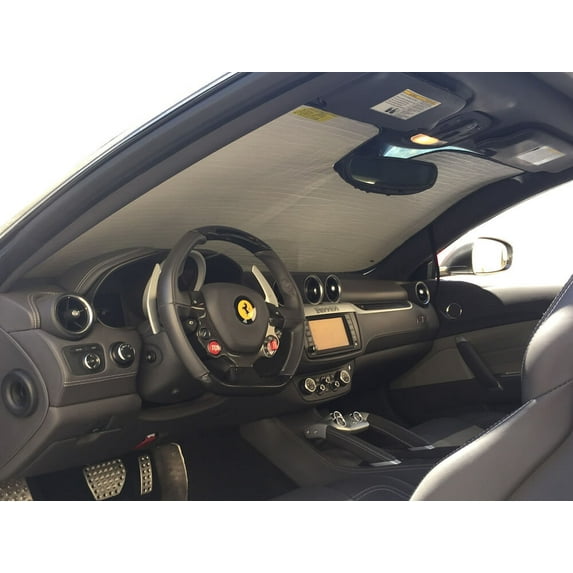 HeatShield, The Original Windshield Sun Shade, Custom-Fit for Ferrari FF Coupe 2011, 2012, 2013, 2014, 2015, 2016, Silver Series