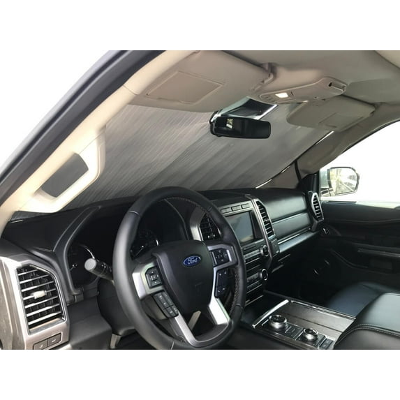HeatShield, The Original Windshield Sun Shade, Custom-Fit for Ford Expedition SUV w/ Sensor 2018, 2019, 2020, 2021, Silver Series