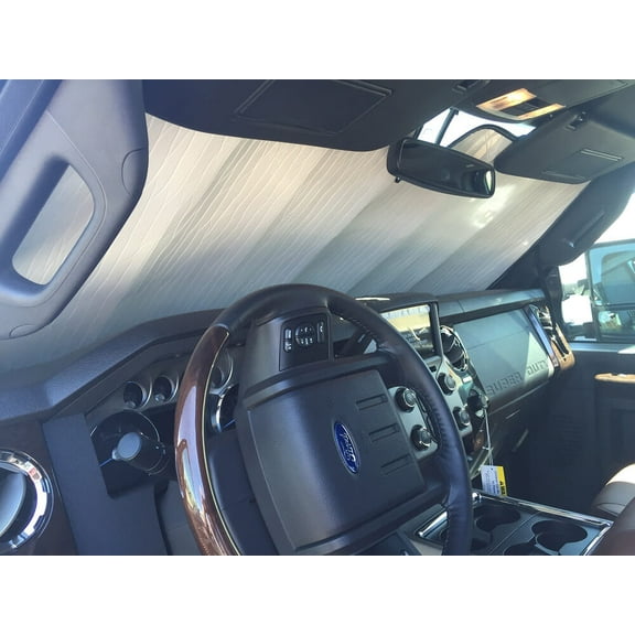 HeatShield, The Original Windshield Sun Shade, Custom-Fit for Ford F-450 Super Duty Truck (Standard Cab) 2008-2016, Silver Series