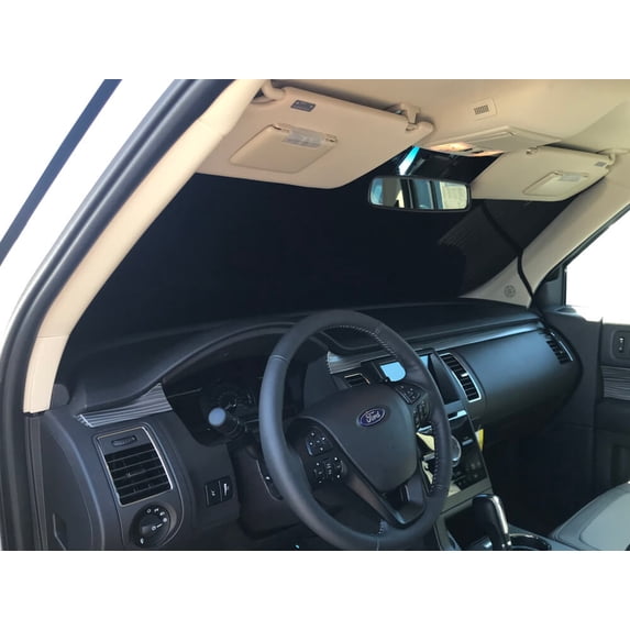 HeatShield, The Original Windshield Sun Shade, Custom-Fit for Ford Flex SUV w/ Sensor 2013, 2014, 2015, 2016, 2017, 2018, 2019, Silver Series