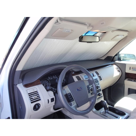 HeatShield, The Original Windshield Sun Shade, Custom-Fit for Ford Flex SUV w/o sensor 2009-2019, Silver Series