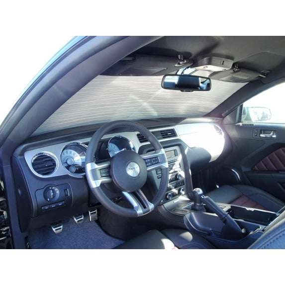 HeatShield, The Original Windshield Sun Shade, Custom-Fit for Ford Mustang Convertible 2010, 2011, 2012, 2013, 2014, Silver Series