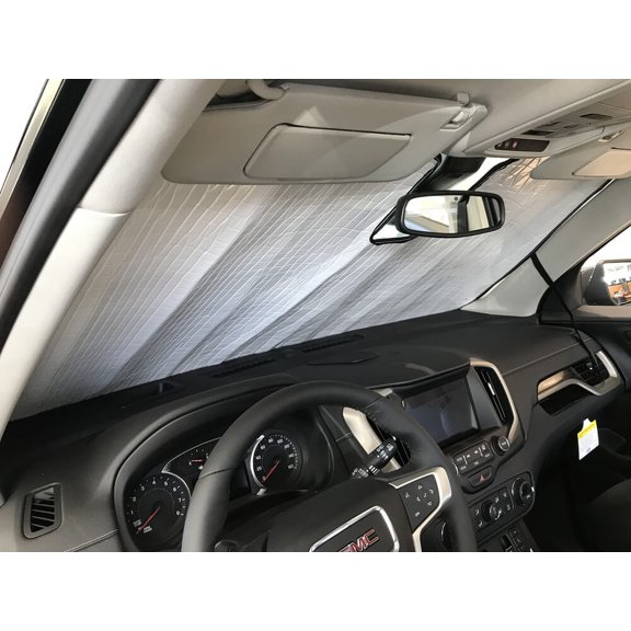 HeatShield, The Original Windshield Sun Shade, Custom-Fit for GMC Terrain SUV w/ Sensor 2018, 2019, 2020, 2021, Silver Series