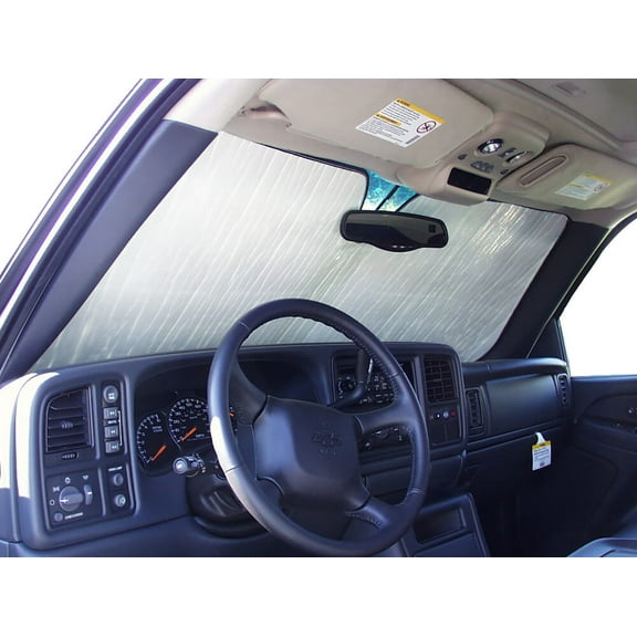 HeatShield, The Original Windshield Sun Shade, Custom-Fit for GMC Yukon SUV 1999, 2000, 2001, 2002, 2003, 2004, 2005, 2006, Silver Series