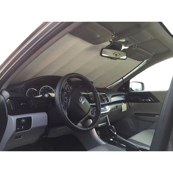 HeatShield, The Original Windshield Sun Shade, Custom-Fit for Honda Accord Sedan w/ Sensor 2013, 2014, 2015, Silver Series