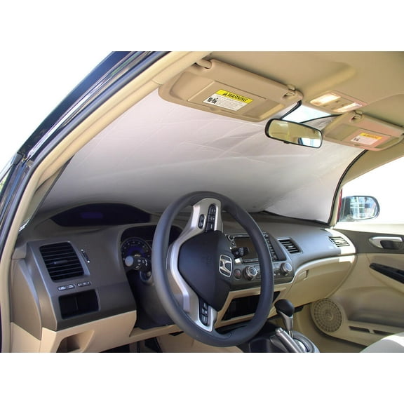 HeatShield, The Original Windshield Sun Shade, Custom-Fit for Honda Civic Sedan 2006, 2007, 2008, 2009, 2010, 2011, Silver Series