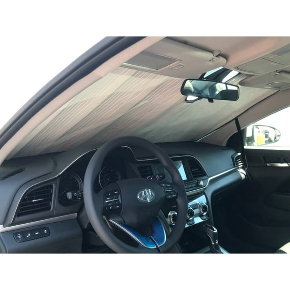HeatShield, The Original Windshield Sun Shade, Custom-Fit for Hyundai Elantra Sedan w/ Sensor 2017, 2018, 2019, 2020, Silver Series