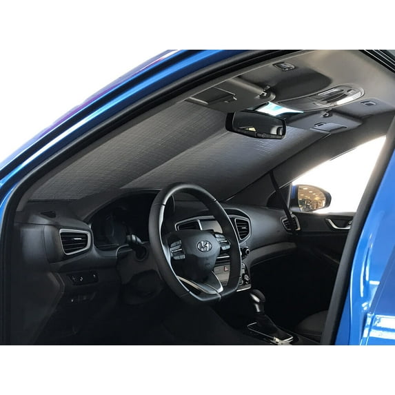 HeatShield, The Original Windshield Sun Shade, Custom-Fit for Hyundai Ioniq Sedan w/o Sensor 2017, 2018, 2019, 2020, Silver Series