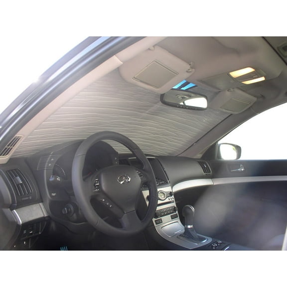 HeatShield, The Original Windshield Sun Shade, Custom-Fit for Infiniti G37 Sedan 2009, 2010, 2011, 2012, 2013, Silver Series