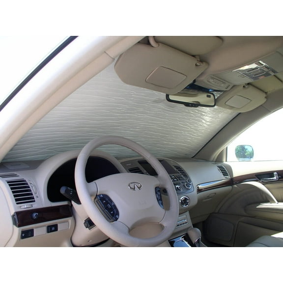 HeatShield, The Original Windshield Sun Shade, Custom-Fit for Infiniti M45 Sedan 2006, 2007, 2008, 2009, 2010, Silver Series